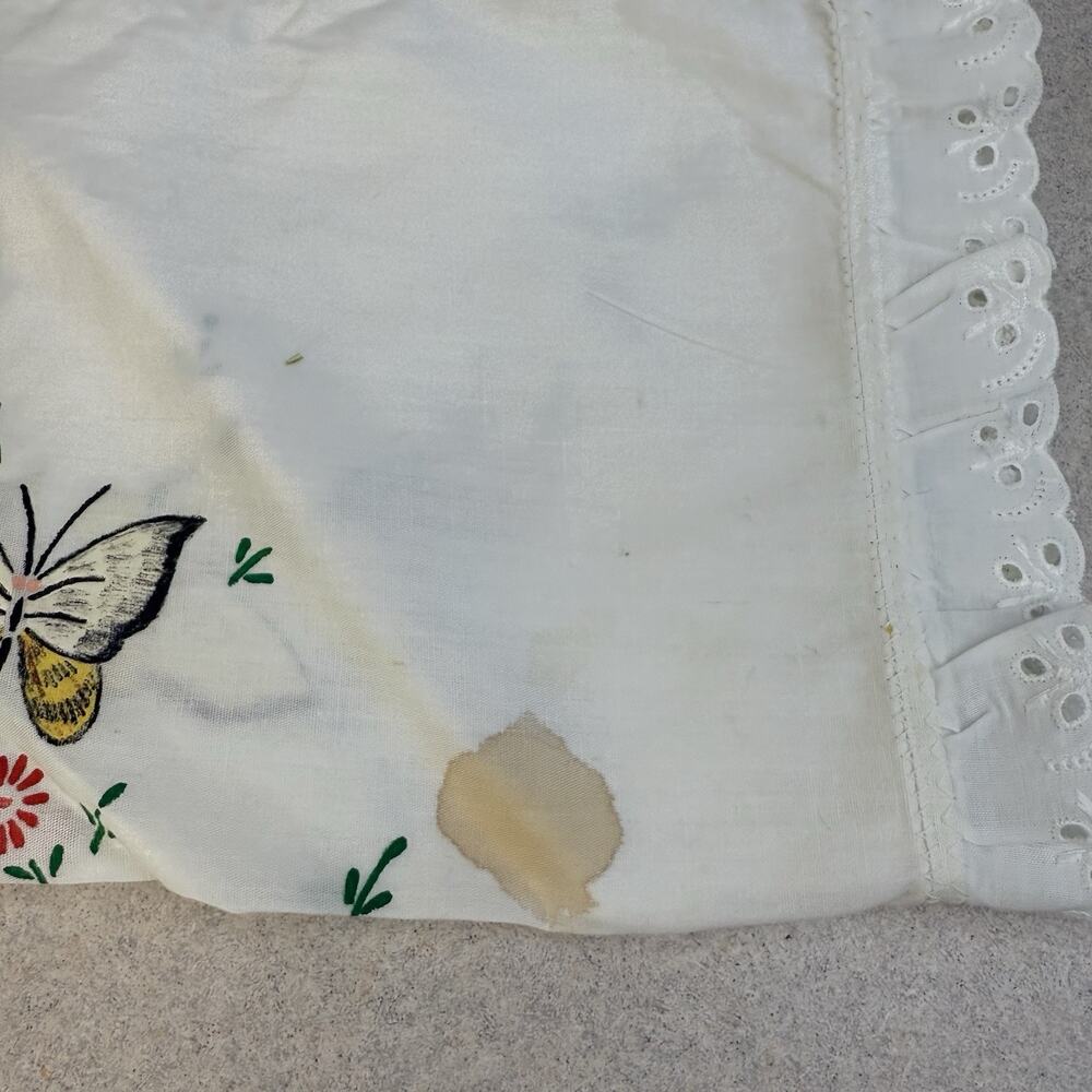 Vintage Lot of 2 Handpainted Hand Stitched Embrodered Table Runners Scarf - Picture 2 of 10
